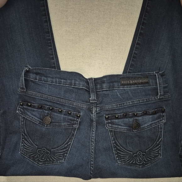 Rock & Republic Women's Dark Blue Jeans Size 8 - Picture 2 of 8